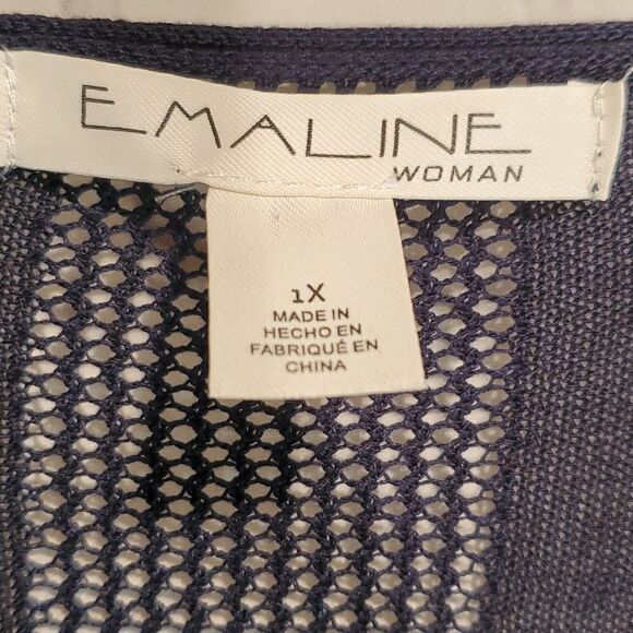 Emaline woman plus size 1X navy blue cardigan NWT - Picture 4 of 10